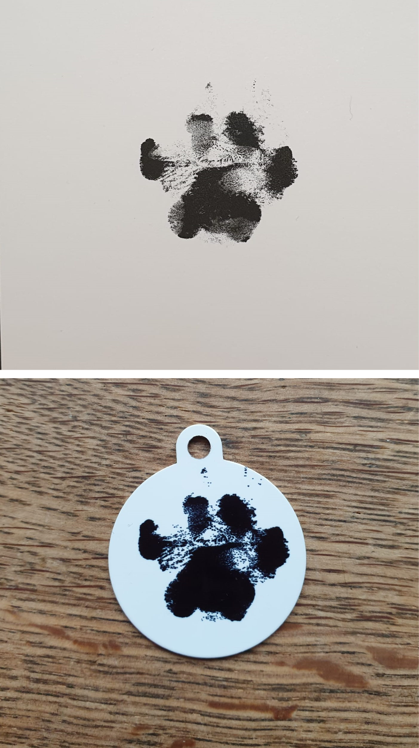 Set, Pfotenabdruck Anhänger inkl. Stempelpad